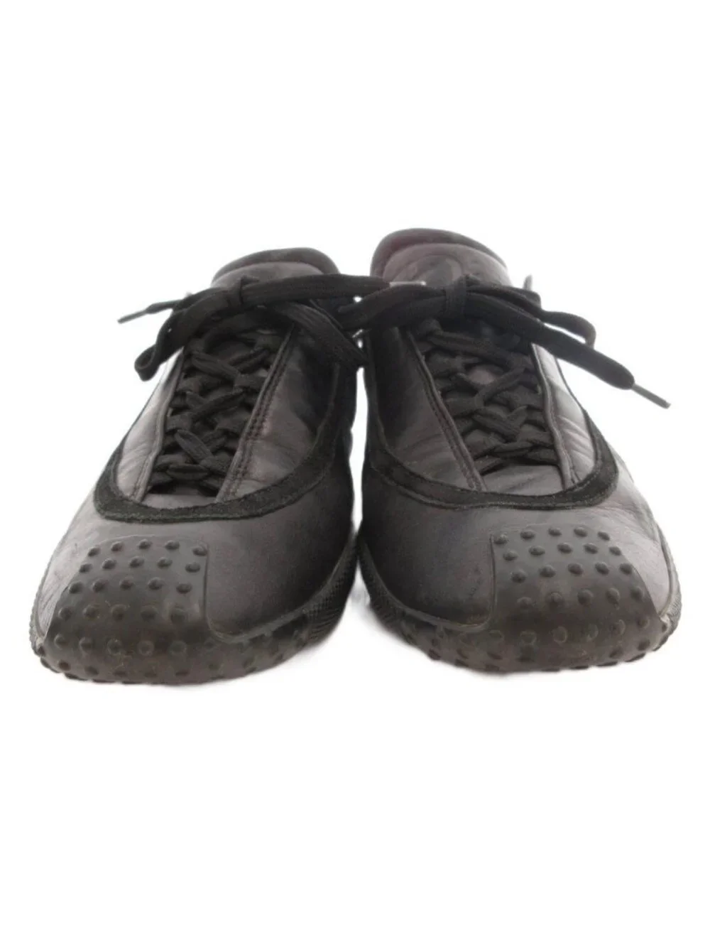 Dior Leather Sneakers Lace Up Black Suede Paneled